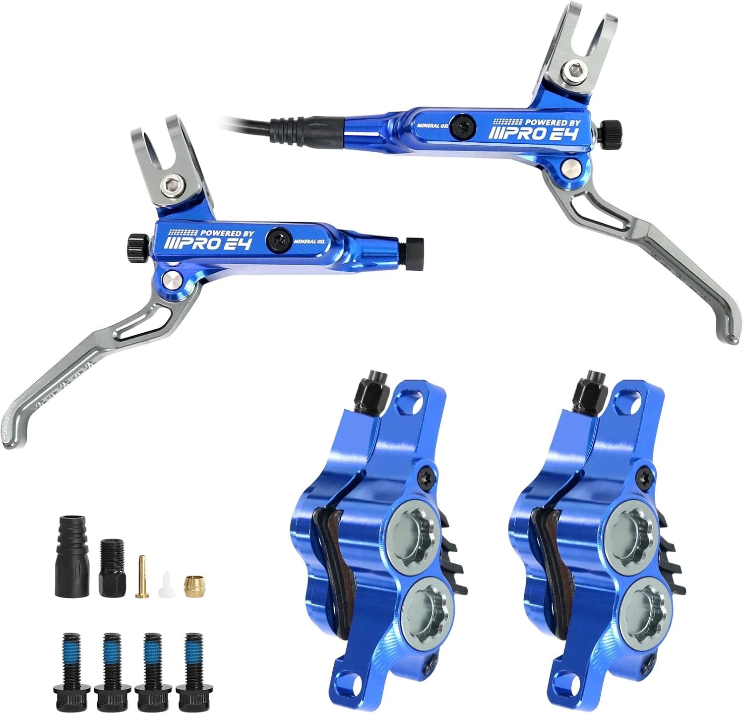 ZTZ IIIPRO E4 MTB Hydraulic Disc Brake Set, 4-Piston Hydraulic Brake Kit for MTB