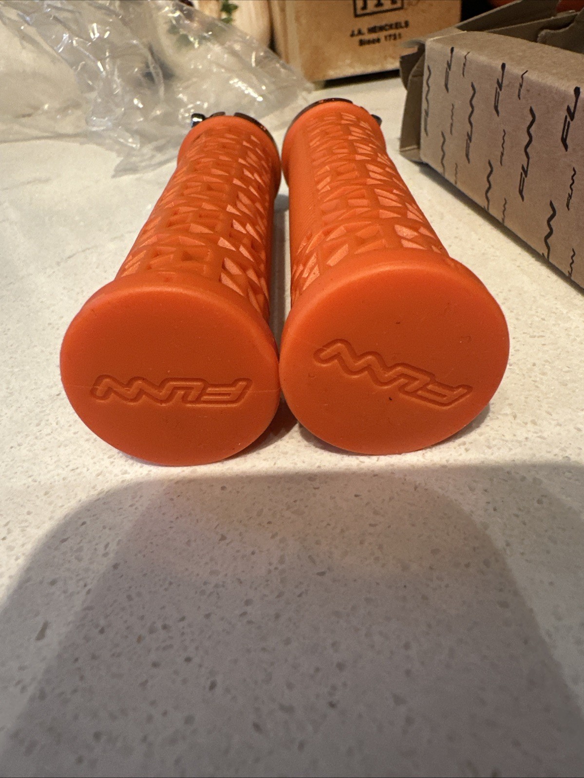 Funn Hilt Jr Mountain Bike Grips with Single Lock On Clamp, Lightweight ORANGE