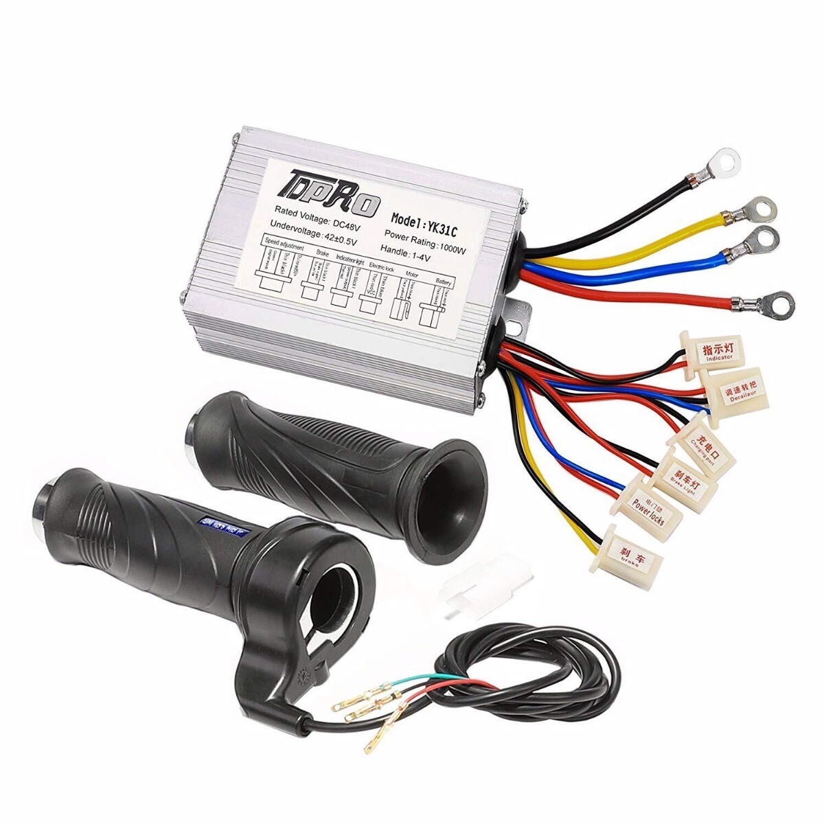 48V 1000W Electric Brush Motor Speed Controller+ Throttle Ebike Scooter ATV Quad