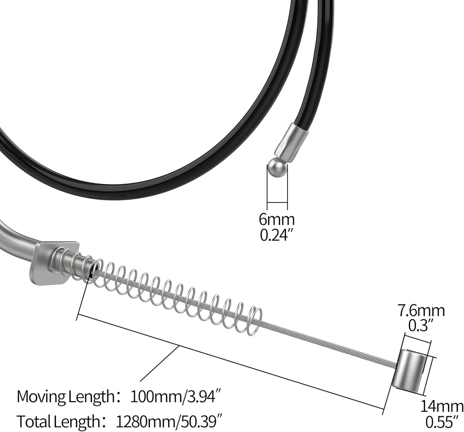 Dual Front Brake Cable Set 125cc 150cc 200cc 250cc ATV Quad- Drum Brake Version