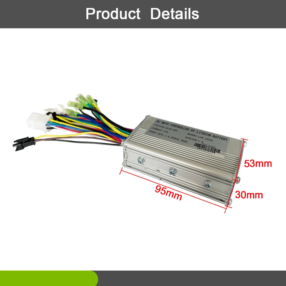 E-bike 17A Sinewave Three-Mode Controller SM Connector 36V 48V 250W 350W Motor