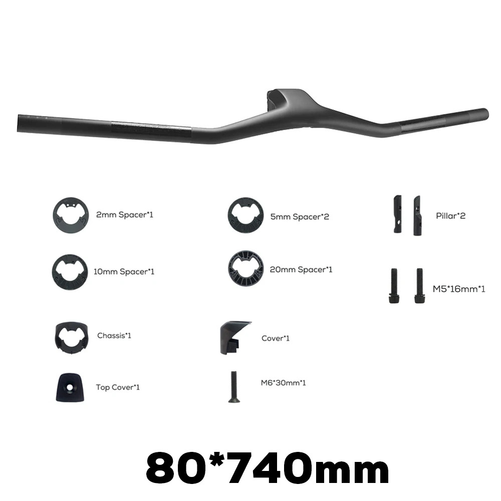 -40° Rise Full Carbon Mountain Bike Handlebar 28.6mm Integrated Cockpit Drop Bar