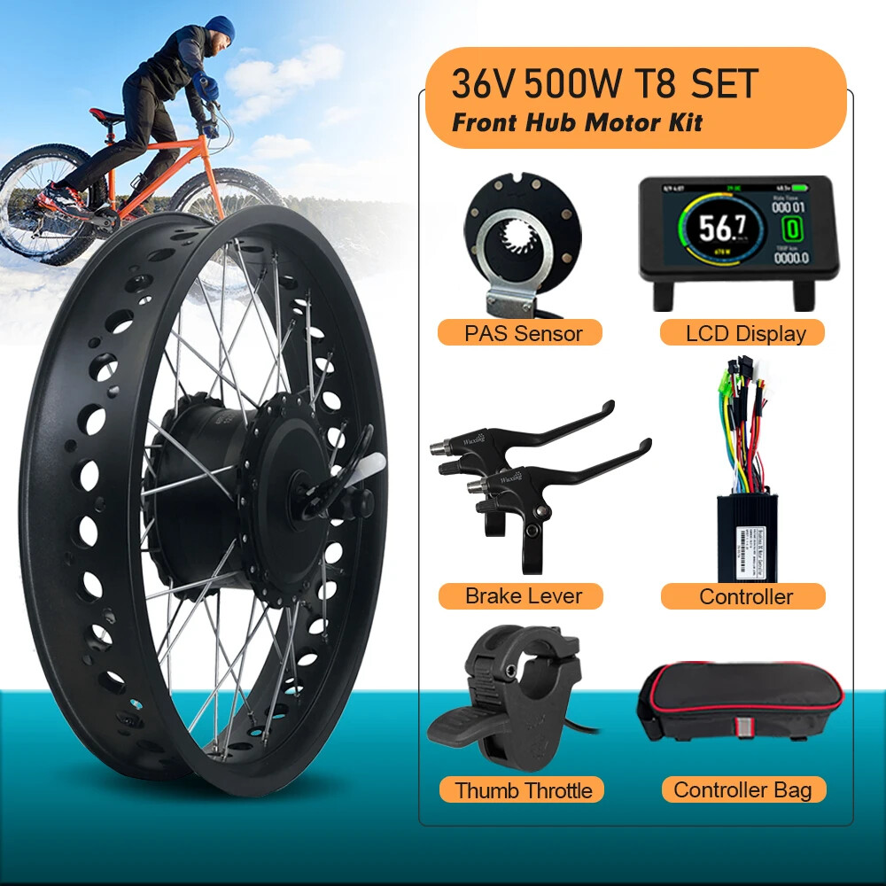 500W 1000W 1500W 20/24/26er Snow Fat Ebike Front Hub Motor for Dropout 135mm