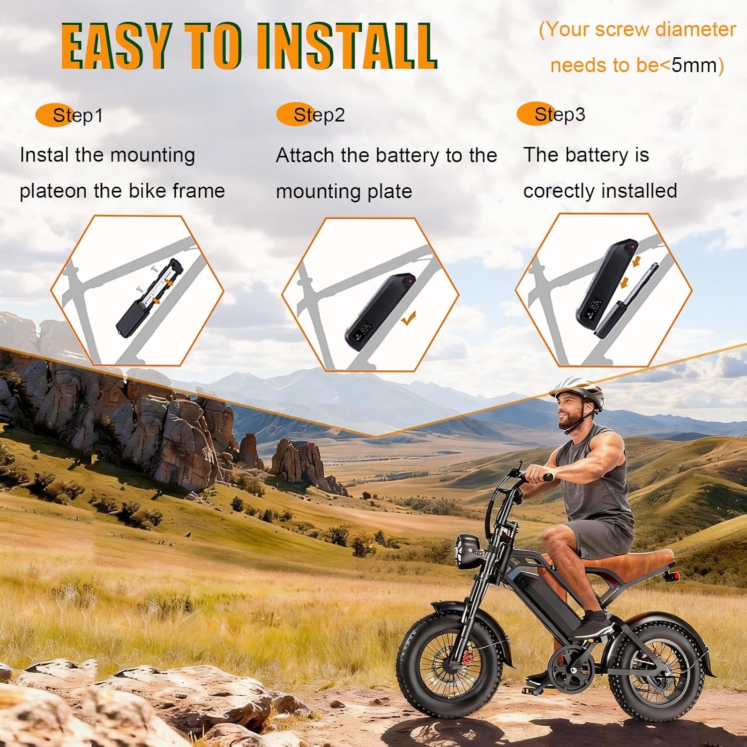 48 15.6Ah E-Bike Battery For Rad Power RadRunne Plus Electric Bike Battery