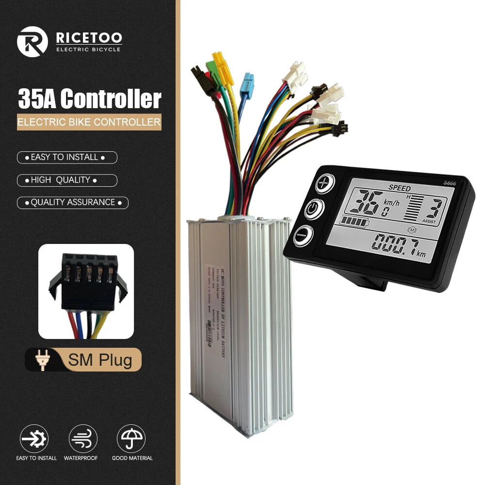 15A-35A E-bike Sinewave Controller 250W-1500W Brushless Motor S866 LCD Display