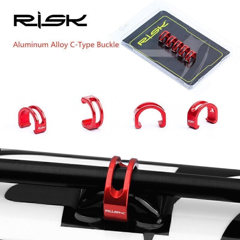 5PCS Aluminum Alloy Bicycle C-Clips Hose Buckle Brake Line Frame Organizer Tools