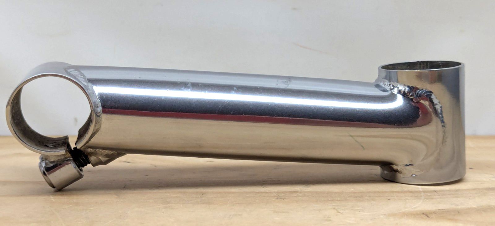 Vintage chromoly threadless 11/8 polished mtb stem 130 mm silver