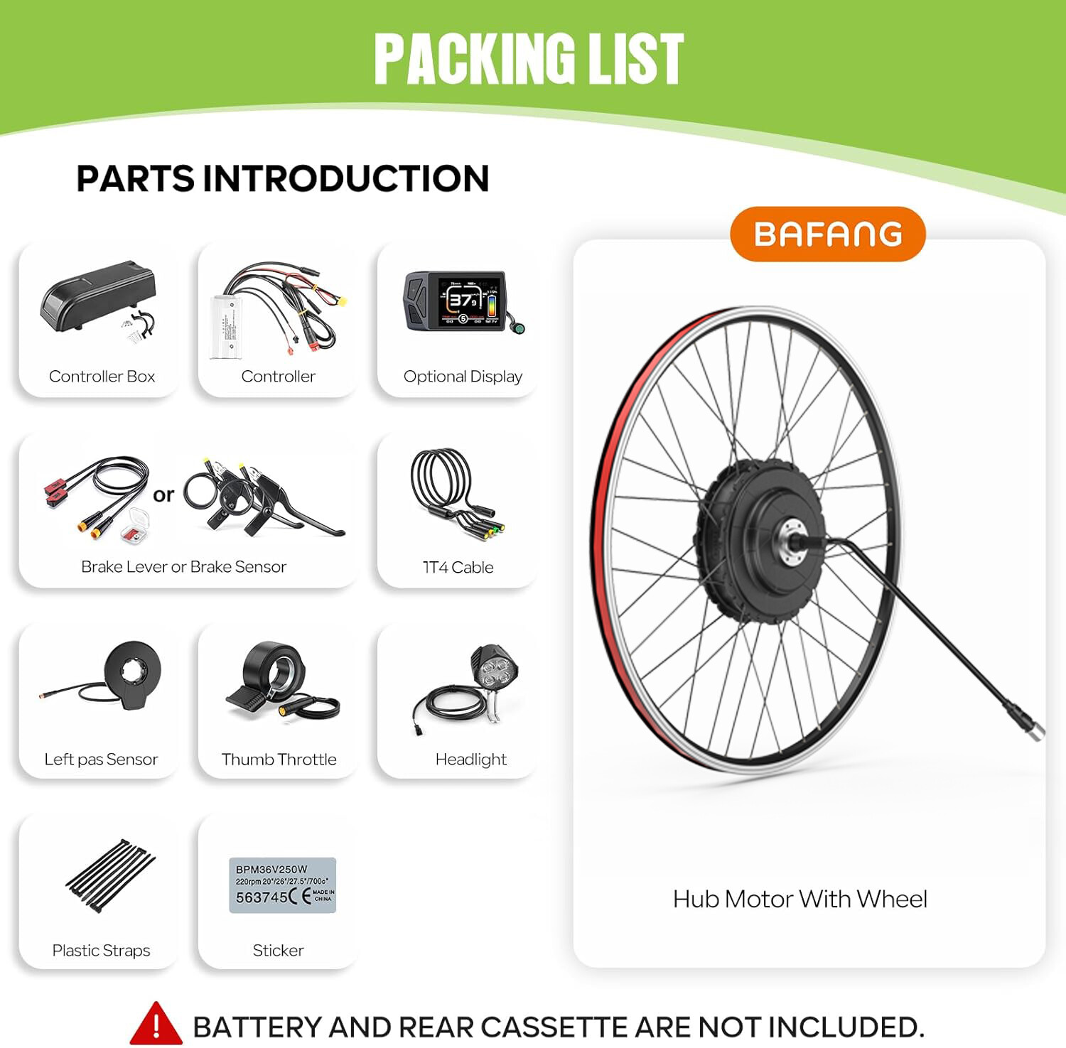 Bafang 48V750W For 26″ 27.5″ 700C E-bike Rear Hub Motor Conversion Kits USA Ship