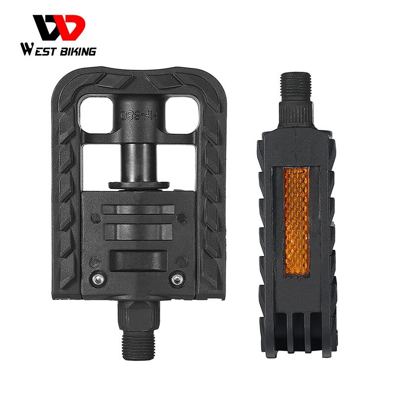 WEST BIKING Foldable Bicycle Pedals Nylon Cycling Folding Bike Pedals 9/16in