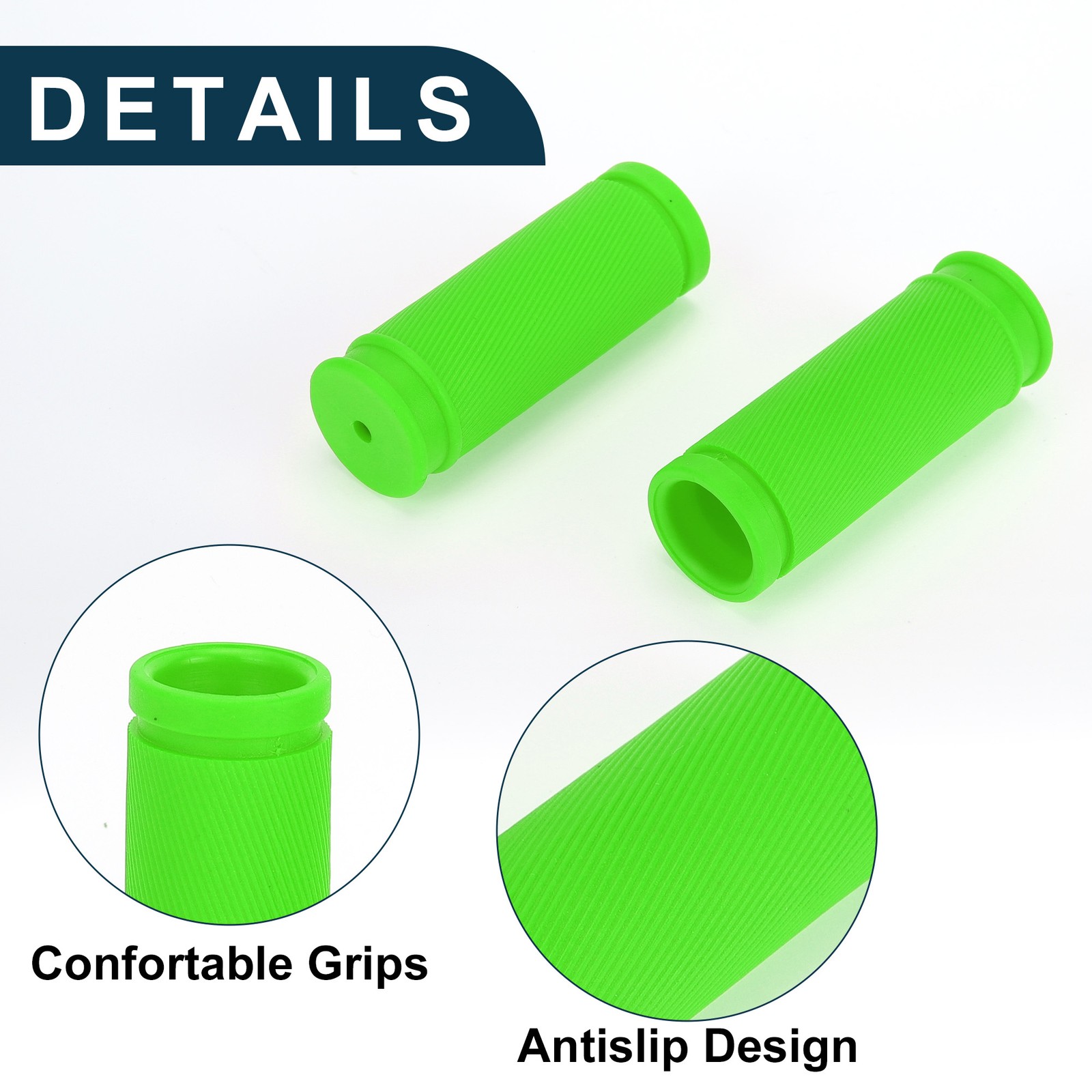 Bike Handlebar Grip Cover 85mm Lightweight Cycling End Grip Protector Green Pair