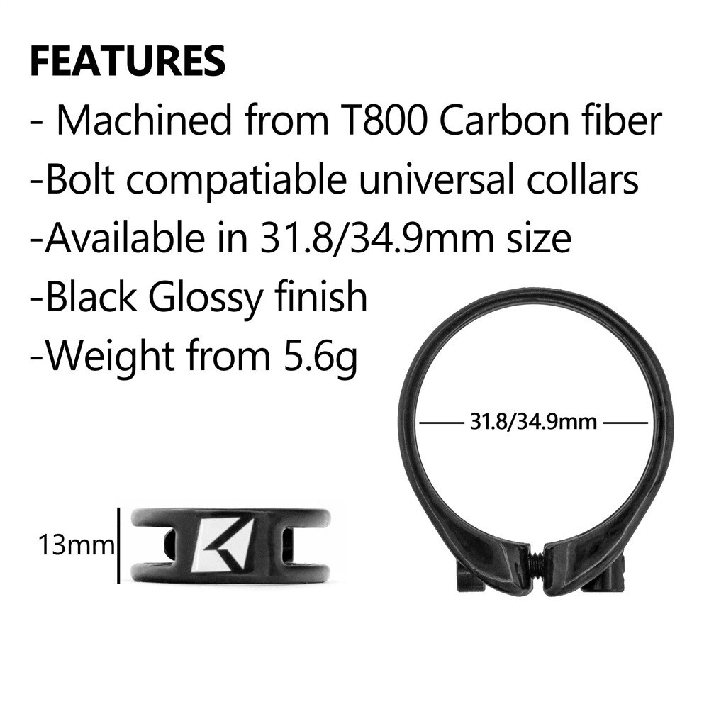 7g Carbon Fiber Clamp Titanium Screws Bicycle Seatpost Clamp Lock 31.8/34.9mm