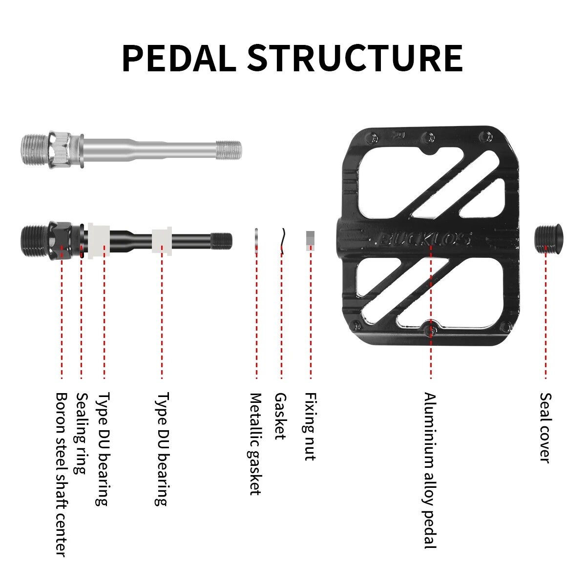 9/16″ Flat/Platform Pedals Bearing Widen MTB DH BMX Bike For Shimano/Rockbros US