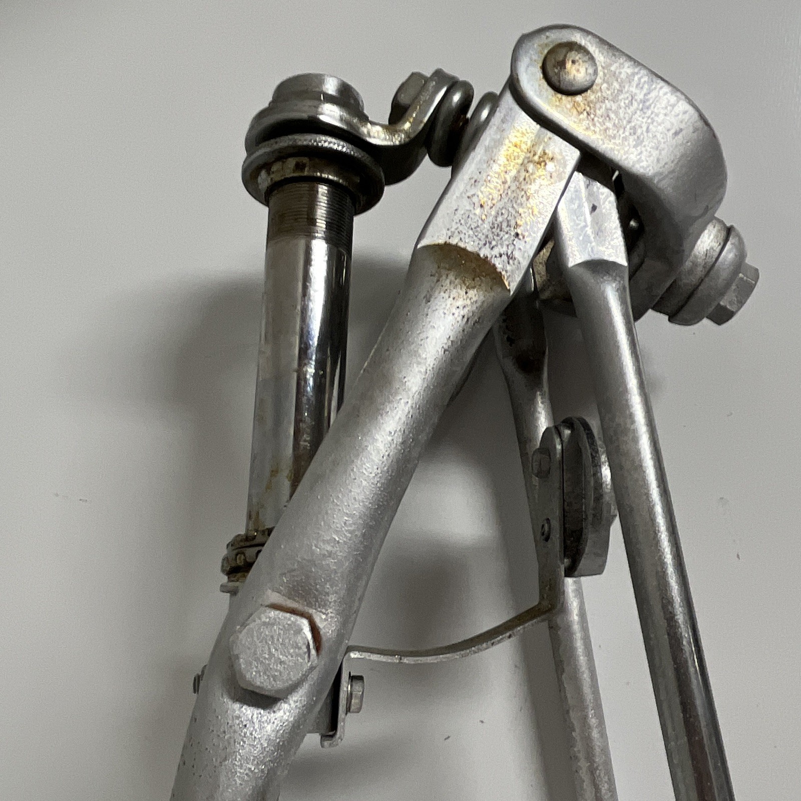 20” Springer Suspension Steel Cruiser Fork, Silver, 1 in Threaded Steering Tube