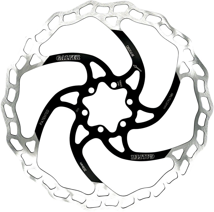 Galfer MTB Disc Brake Rotor – 203mm, 6-Bolt, 1.8mm