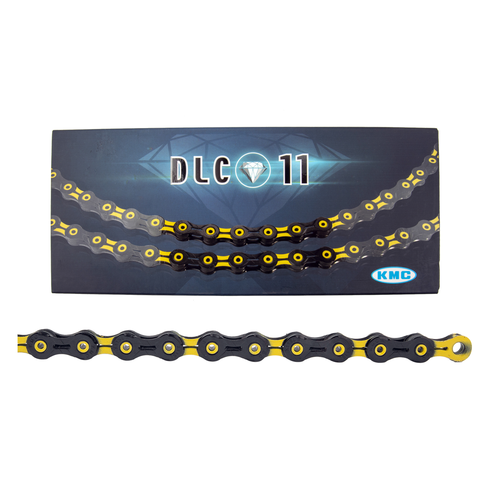 KMC X11SL Super Light Chain – 11-Speed, 116 Links, Black/Yellow