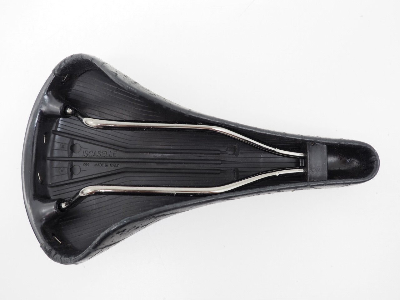 Vintage Iscaselle Tornado Tour Bicycle Saddle Leather Steel Rails Black