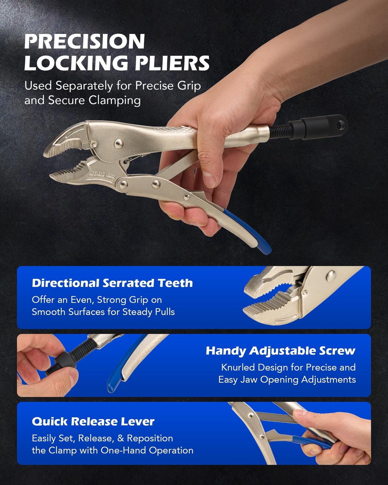 Orion Motor Tech Vise Grip Slide Hammer, 9.8 in Locking Pliers 2 lb Slide Ham…