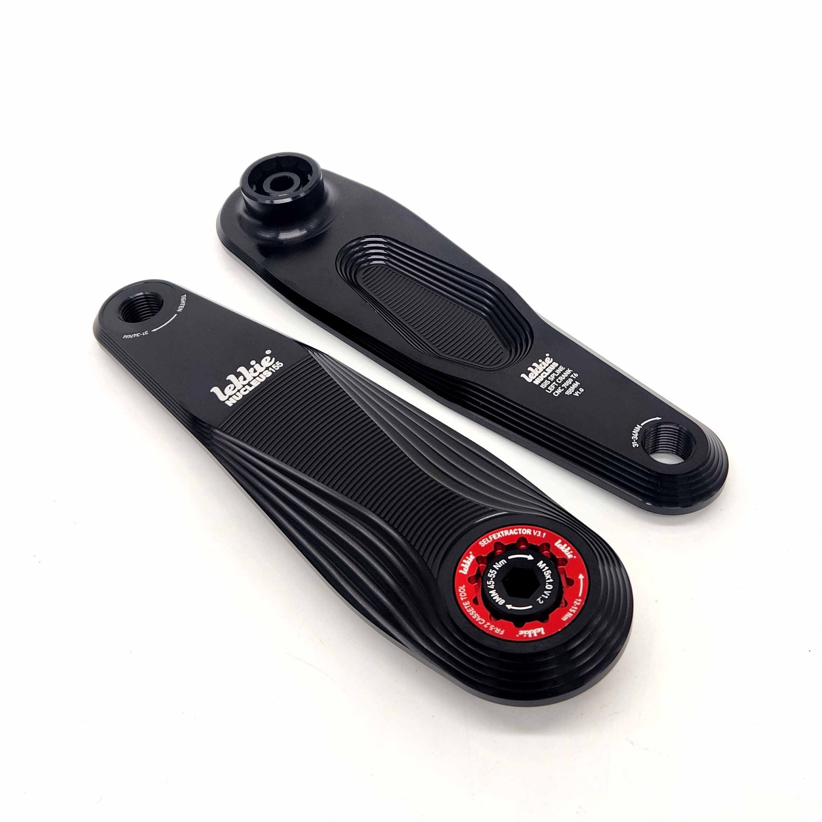 Nucleus ISIS Ebike Cranks – 155mm – Black-Red