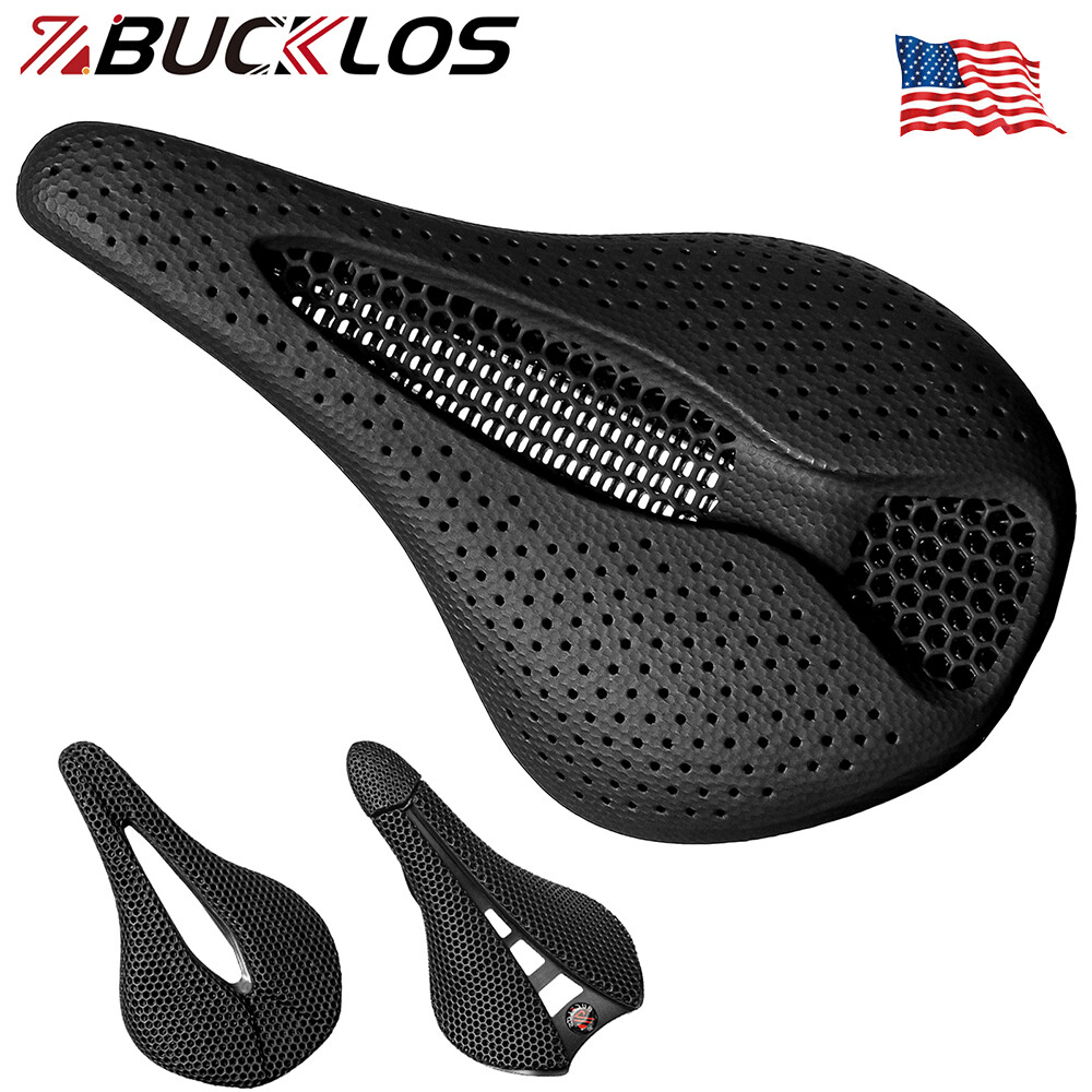 BUCKLOS 3D Printed Bike Saddle Carbon 143/155mm MTB Gravel Road Bike Seat​ 7×9mm