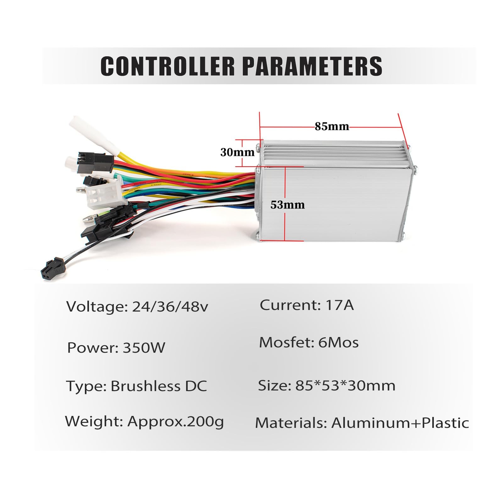 24V 36V 48V Ebike Controller Kit 350W Ebike Brushless Motor Controller with L…