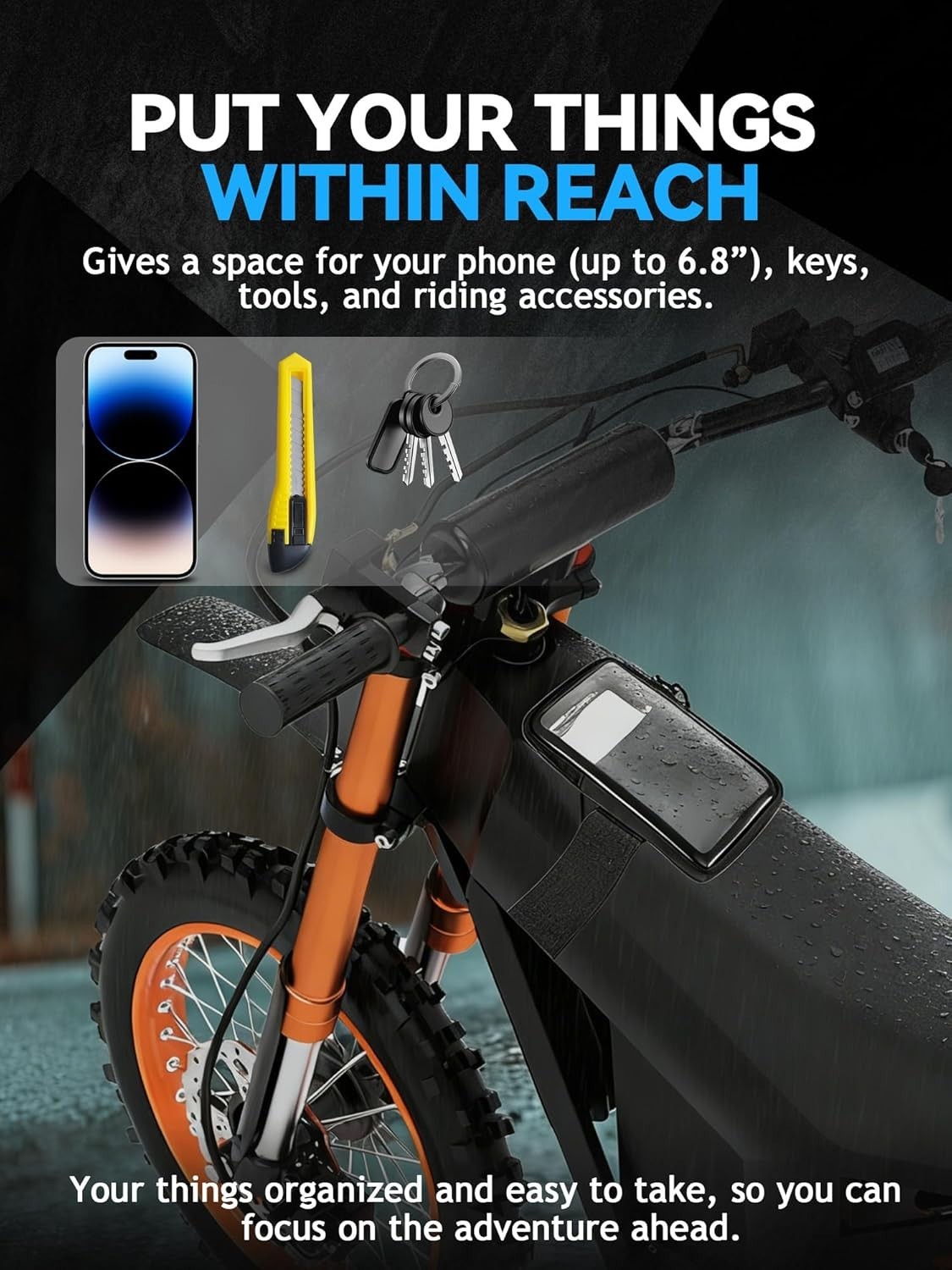 Frame Battery Bag with Touch Screen for E Dirt Bike,Motorcycle Front Cover St…
