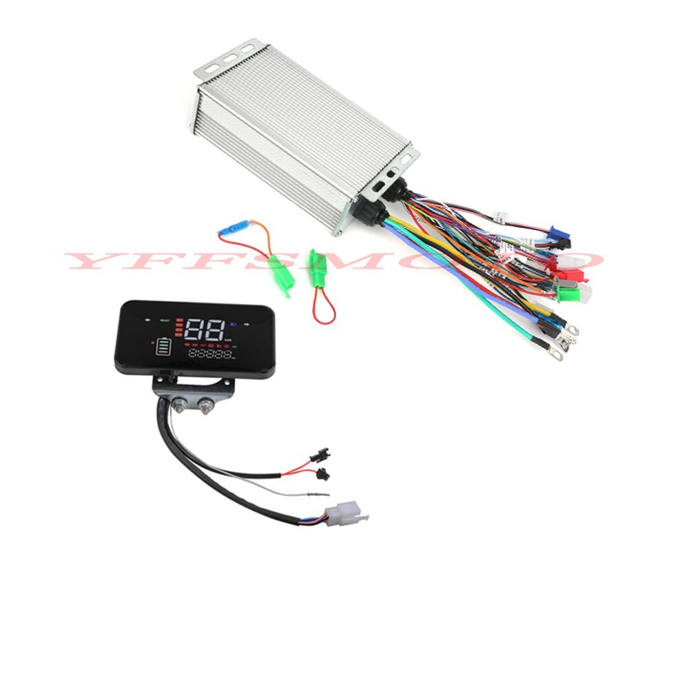 48V/52V/60V/62V/72V Brushless Motor Controller + Speedometer for Go Kart Scooter