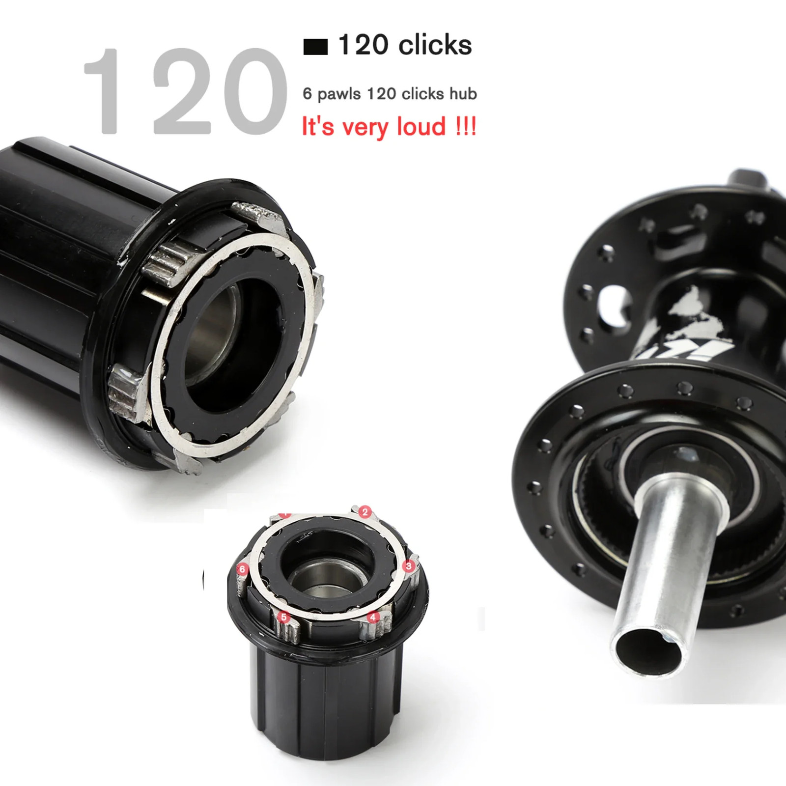 TANKE 120 Click MTB Bike Hub 6 Bearing Front Rear 28/32/36H QR Thru-Axle Disc
