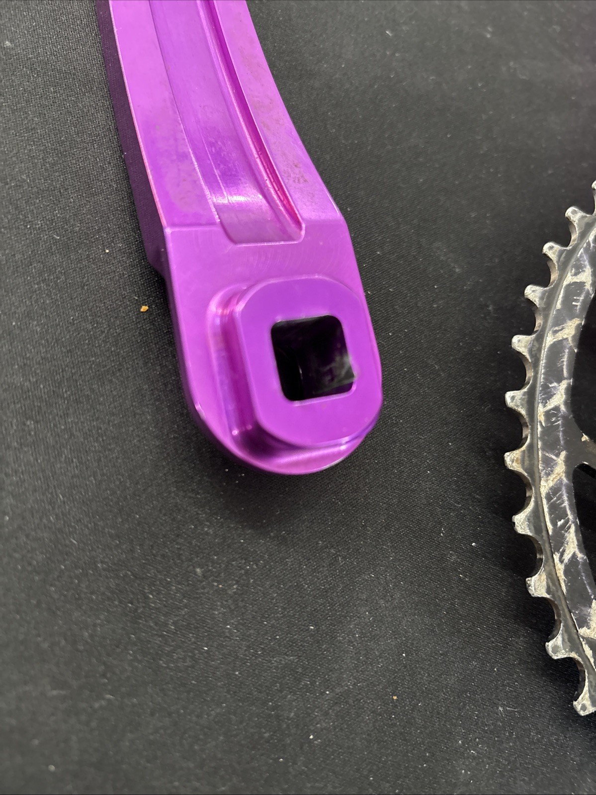 Kooka Vintage Crankset Triple 44/32/22 Purple 3DV, Black , 175mm Square Taper