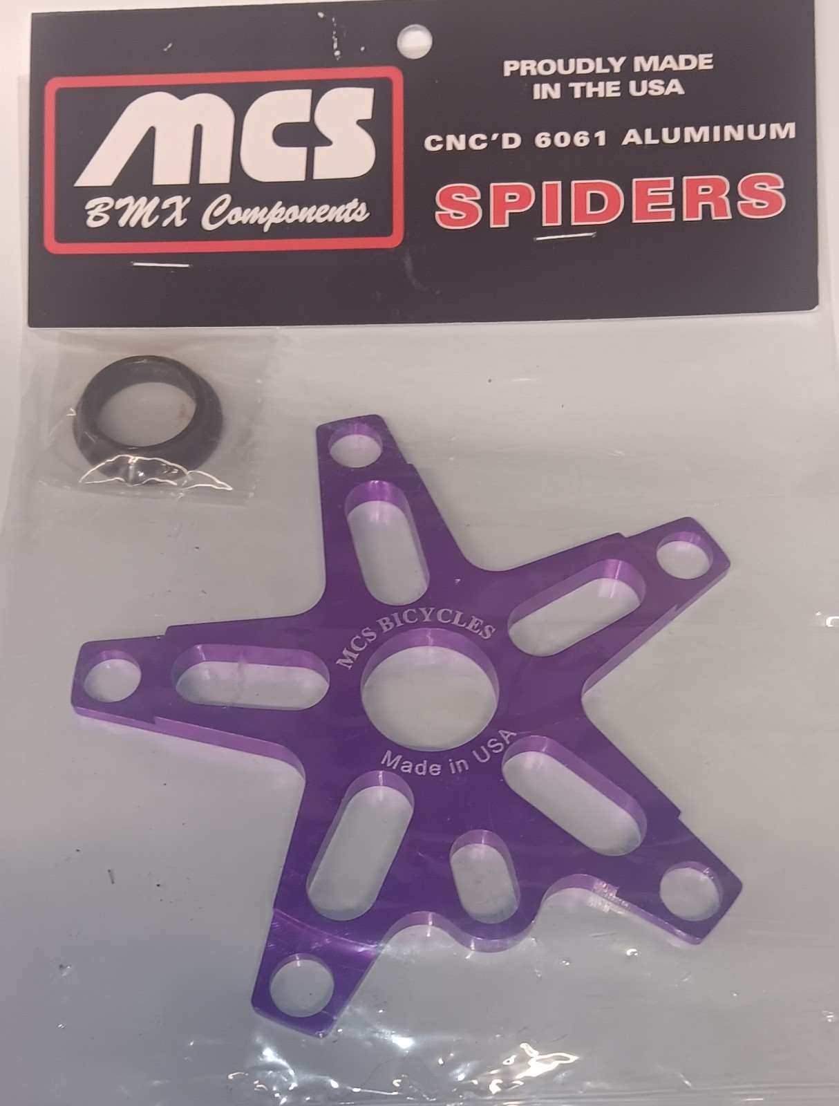 MCS BMX V2 5 BOLT ALLOY SPINDER 110 ALLOY PURPLE