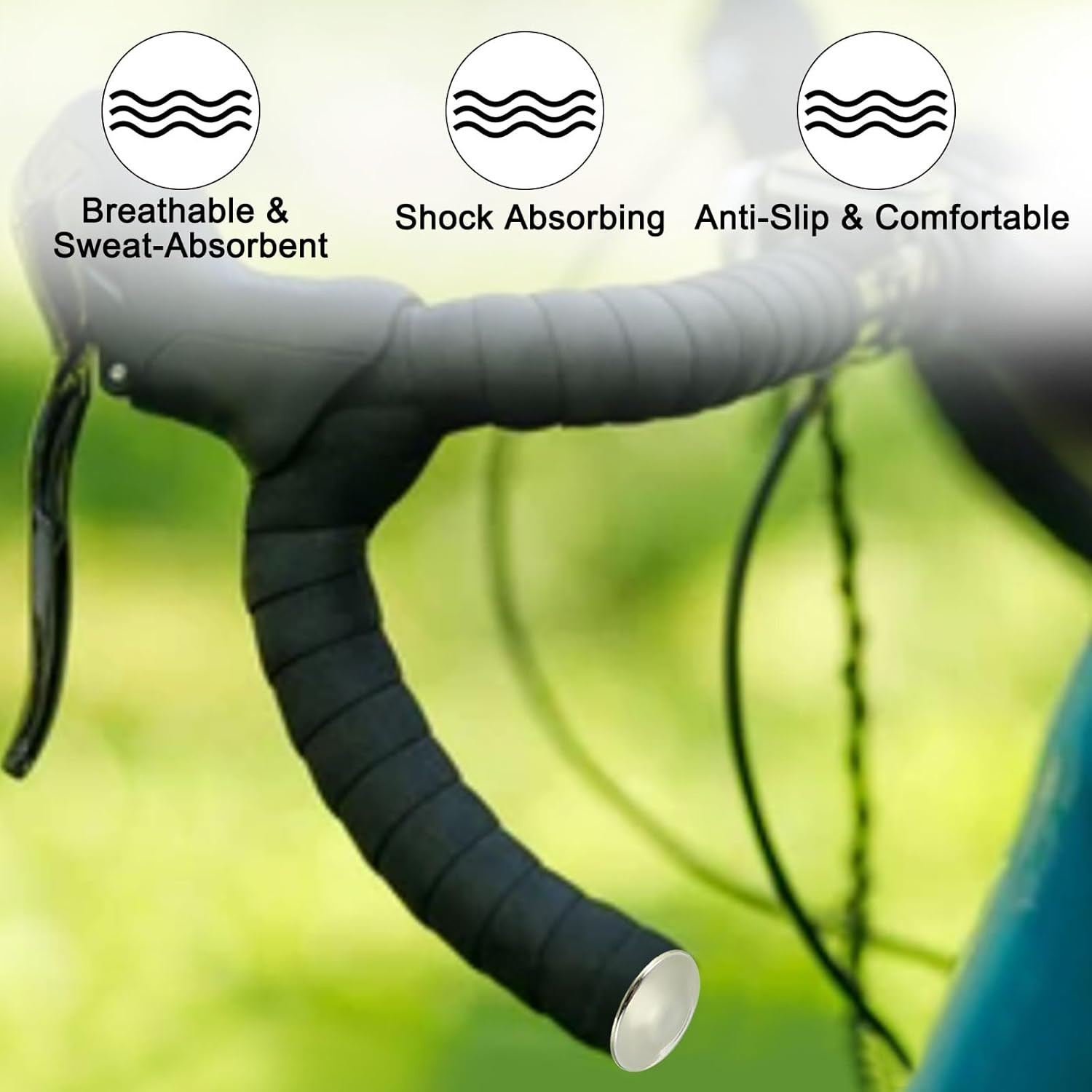 Bike Handlebar Tape, 2 Pack EVA Carbon Handle Grip Wraps Non-Slip