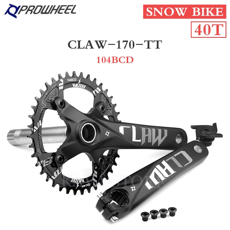 Snow Bike Crankset 170mm Fat Tire Bicycle Crank Arm 30T-42T Single Sprockets