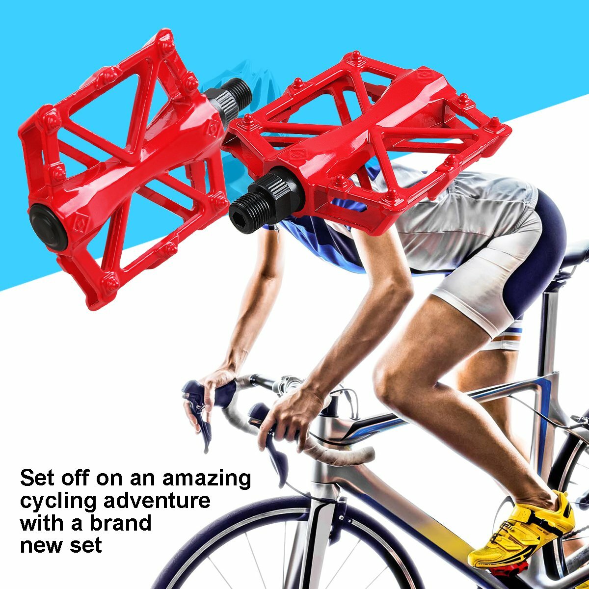 Mountain Bike Pedals Aluminum Alloy Sealed Bearing Flat Platform Bicycle Pedals