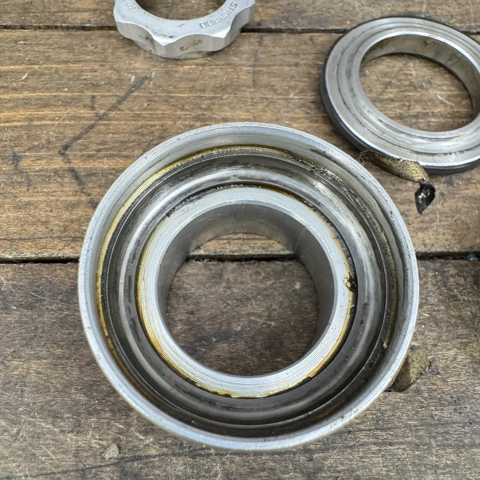 Vintage Shimano 600 Headset HP-6207 1in Threaded Silver 1980s Road Bike Japan