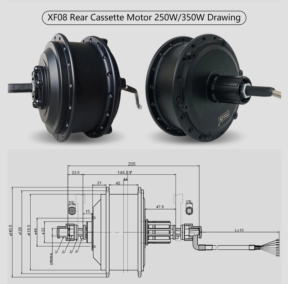 36V 48V 250W 350W 500W Electric Bike Motor Front Rear Rotate/Cassette Wheel Hub