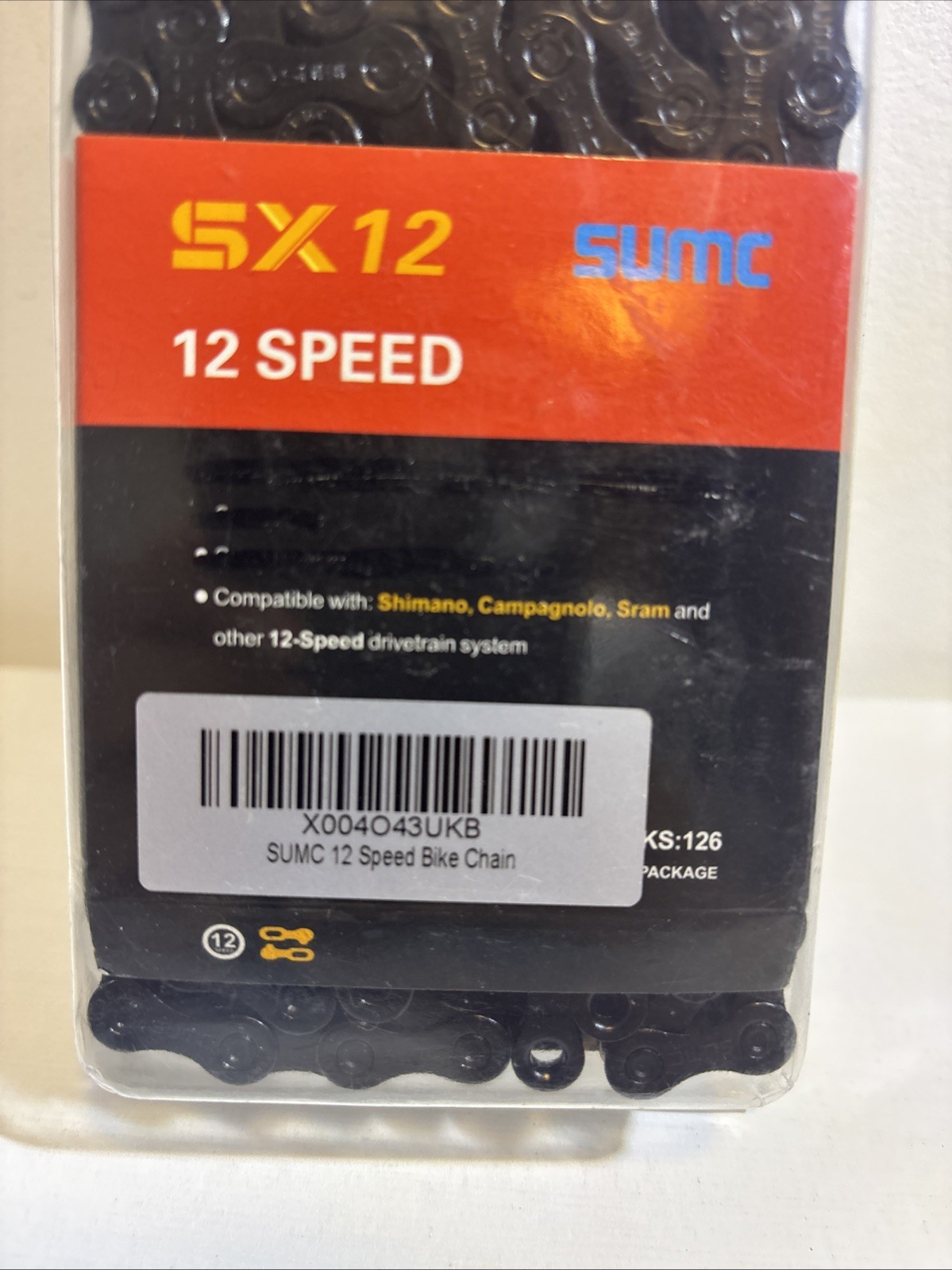 NEW/SEALED SUMC SX12 / SX12L 12-Speed Road / MTB Steel Chain (126-Links)
