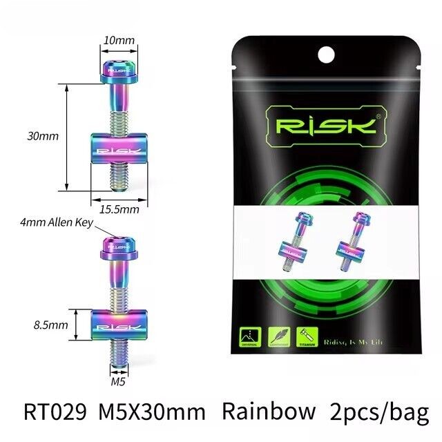 2PCS Bike Seat Post Fixed Bolts Titanium Alloy M5X30mm/40mm Seatpost Screw