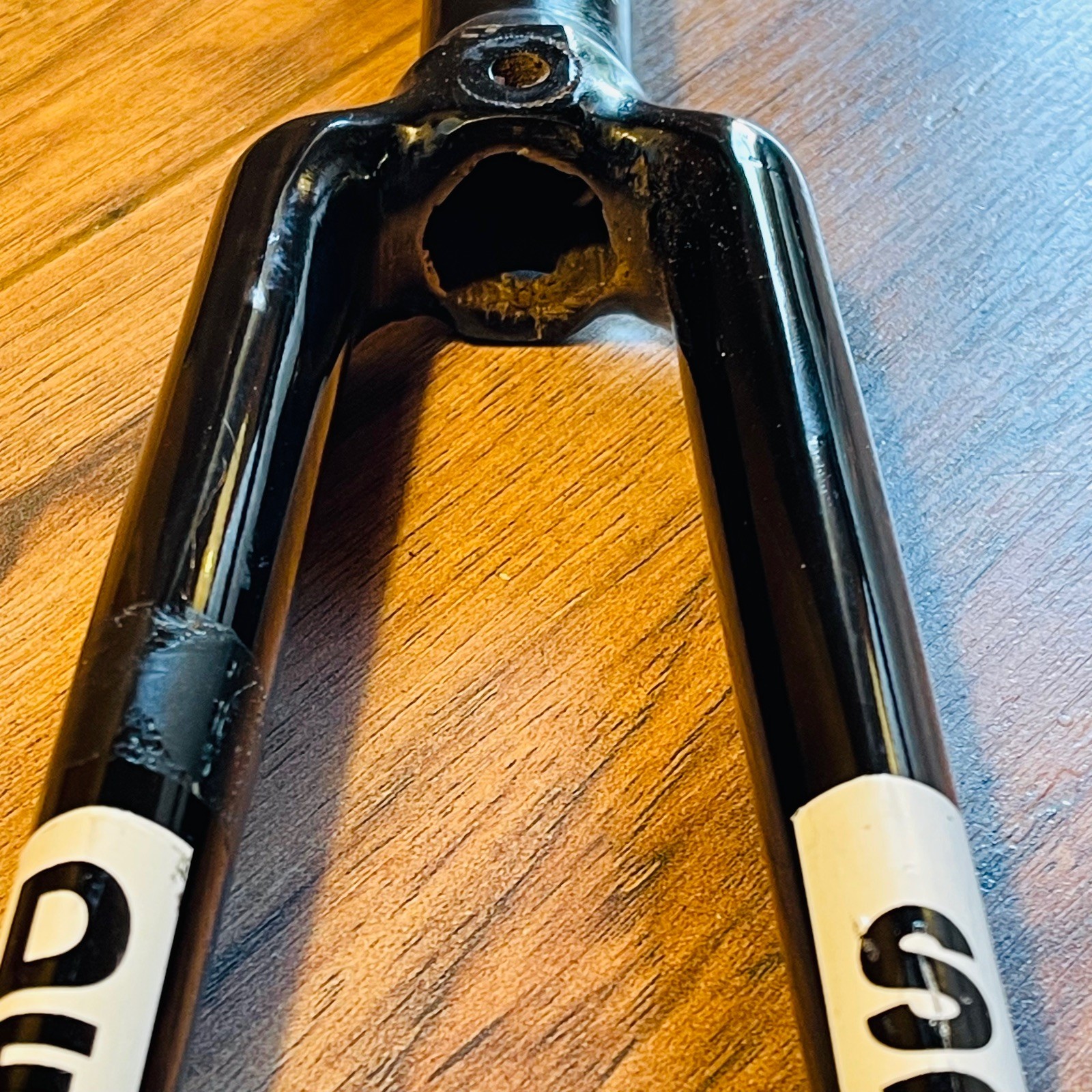Vintage Tange 8E 700C Road Fork 1-Inch Threaded 131 Steerer Black Chromoly Steel