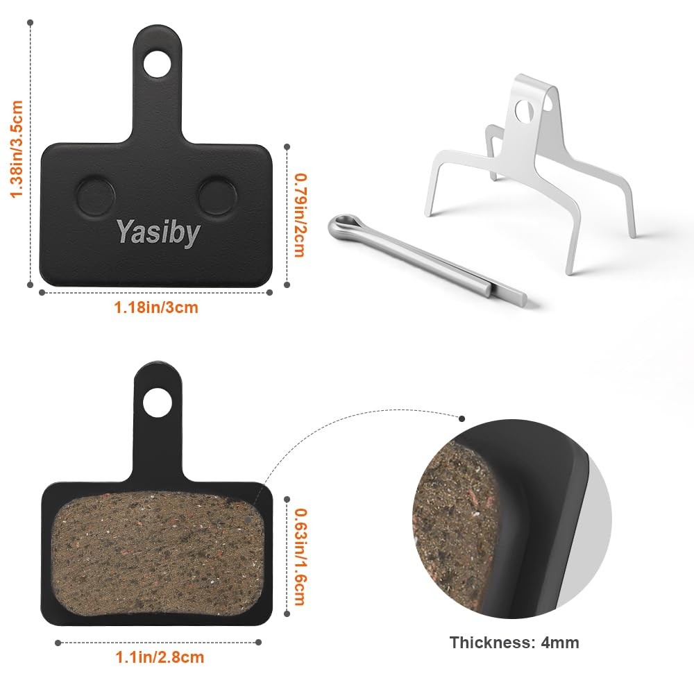 4 Pairs MTB Disc Brake Pads Resin & Semi-Metallic Quiet W/ Install Kit E-Bike US