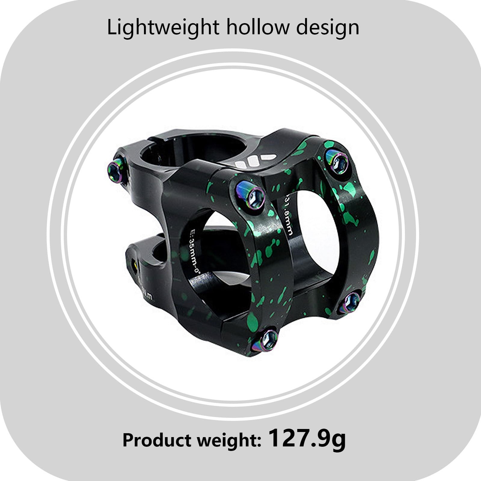 Bike Stem Aluminum Alloy 0 Degree Handlebar Stem Camouflage Black Green