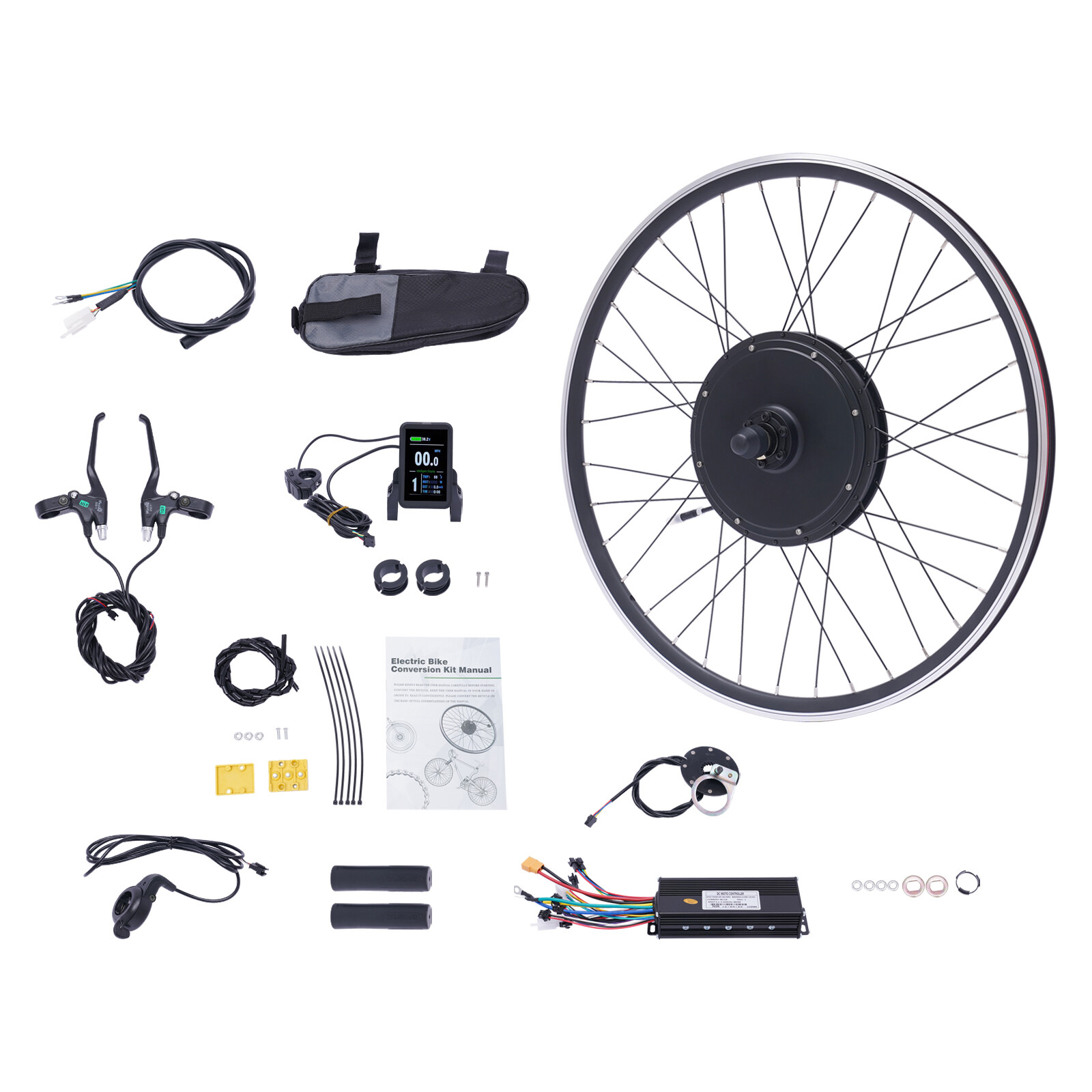 28″/29” Electric Bicycle Motor Conversion Kit Front/Rear Wheel E-Bike Hub w/ LCD