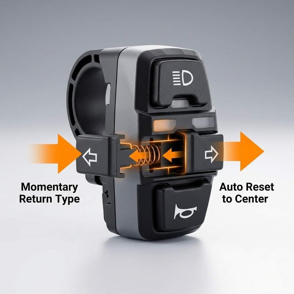 3-In-1 Motorcycle Headlight Horn Turn Switch for 7/8” Handlebar E-Bike ATV