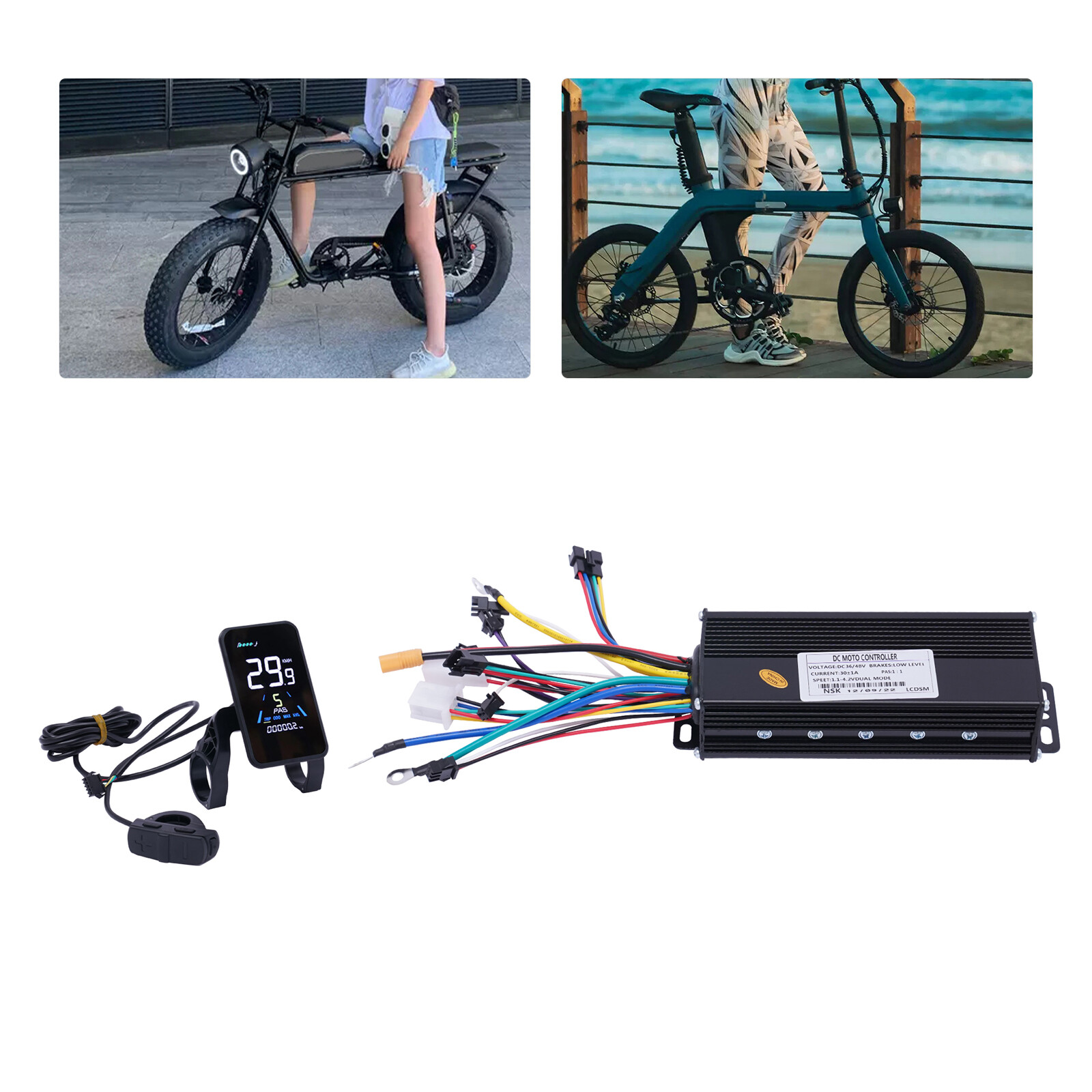 36v/48v E-bike Controller Component Kit With Color Lcd Display & Pedal Assist