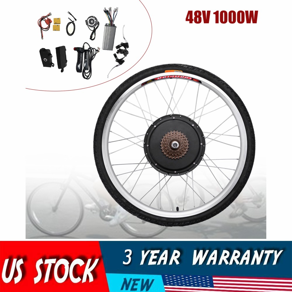 1000W 48V 26” Electric Bicycle Conversion Kit DIY E-Bike Rear Wheel Hub Motor