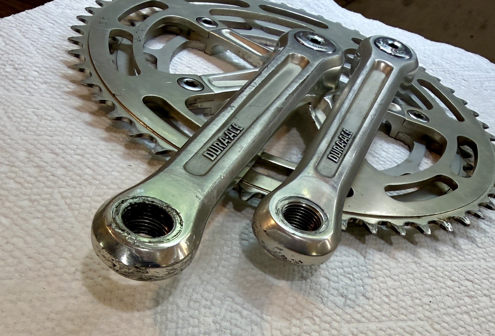 Vintage Shimano Dura-Ace GA-200 Crank Set, Caps 170mm arms, 130mm BDC, 55/48