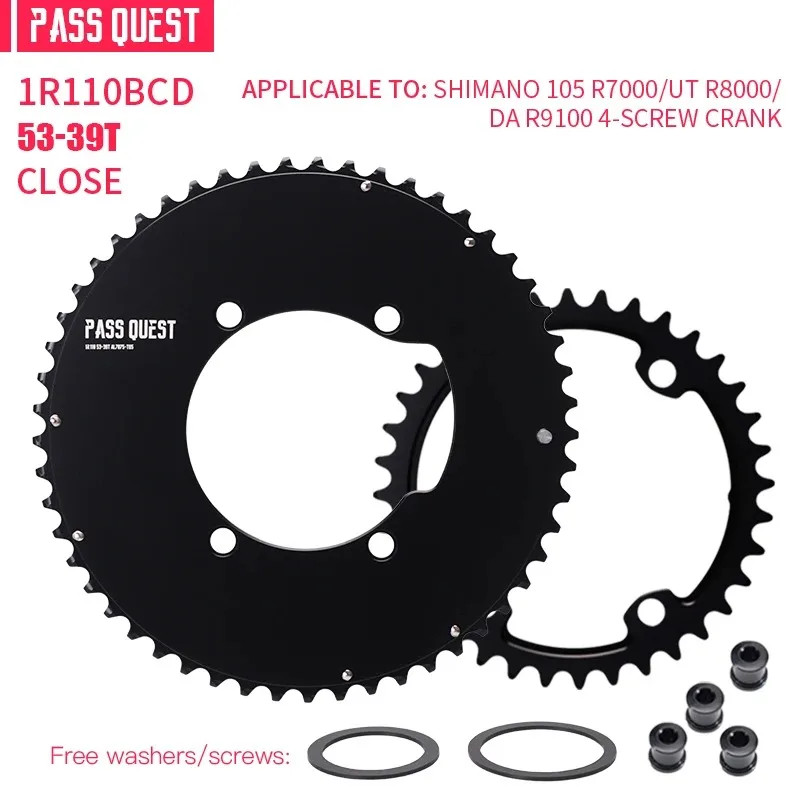 Road Bike 110BCD D 4 Bolts Round 2x Double Chainring 56-42T for DURA-ACE R9100