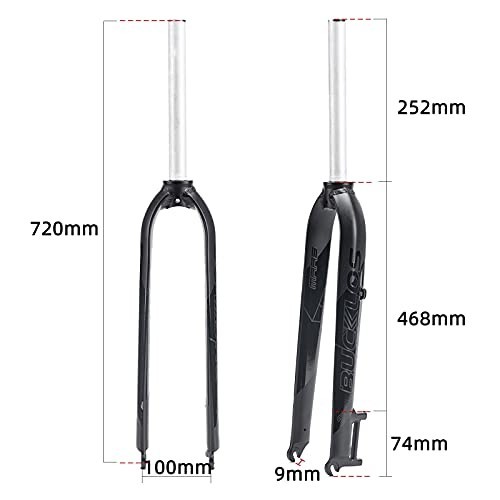 29″ Mountain Bike Rigid Forks Aluminum Alloy + 11PCS Headset Spacer – Black