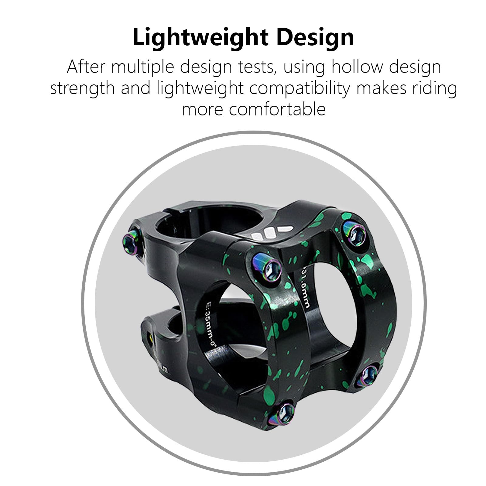 Bike Stem Aluminum Alloy 0 Degree Handlebar Stem Camouflage Black Green