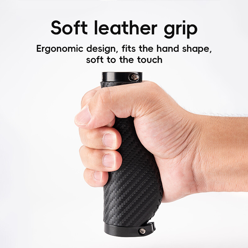 ROCKBROS Bike Handlebar Grips Leather Standard Ergonomic Waterproof Hand Grips