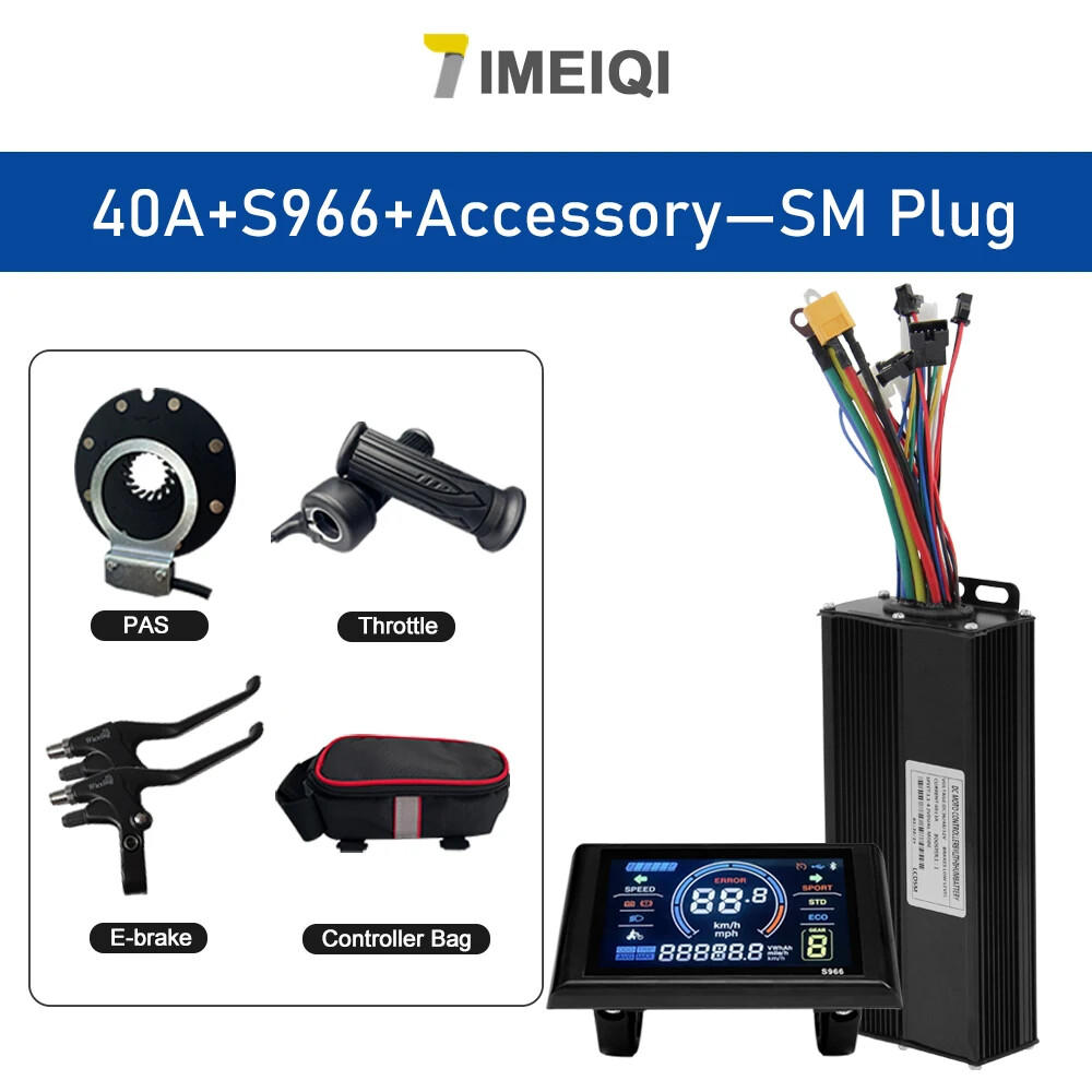 E-bike Sinewave Three-Mode Controller 36V 48V 52V 40A with S866 S966 LCD Display