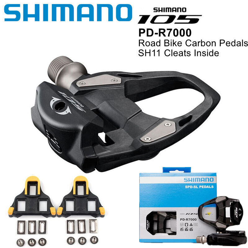Shimano PD-R7000 Carbon Fiber 9/16″ Clipless Pedals SPD-SL with SH11 6° Cleats